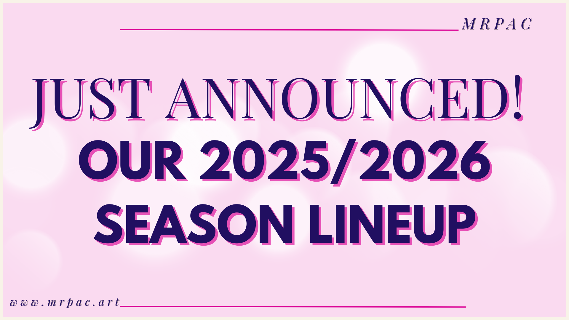 JUST ANNOUNCED